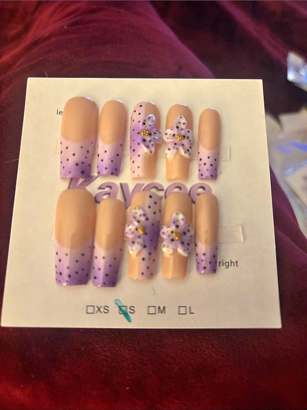 Purple & Pink Polka Dot Press-On Nails